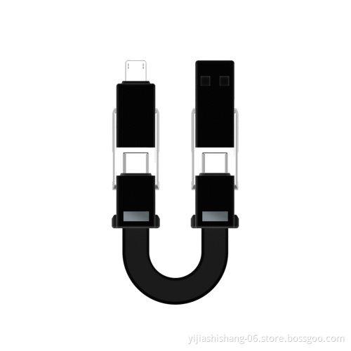 Yijiashishang Factory CE ROHS Certified 4 in 1 Mini USB Cable For Android And iOS Mobile Phone Magnetic Usb Cable